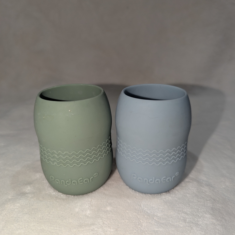 Silicone Baby Cups - Green and Blue